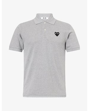 COMME DES GARÇONS PLAY Small Logo Cotton Polo Shirt - Grey