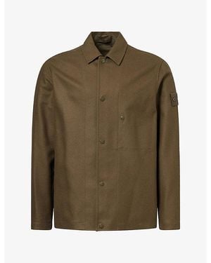 Stone Island Ghost Flannel Wool-Blend Shirt - Green