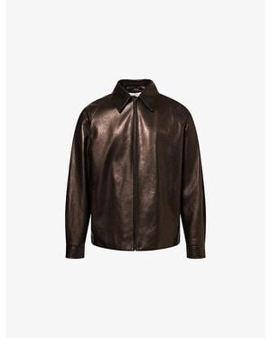The Row Mount Raglan-Sleeve Leather Jacket - Brown