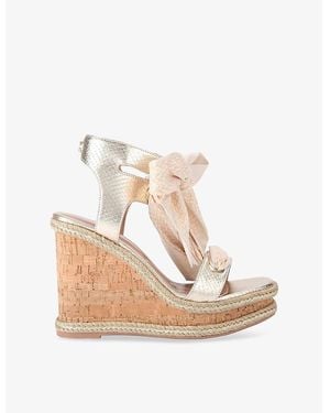 Carvela Kurt Geiger Sorrento Faux-Leather Wedges - Natural