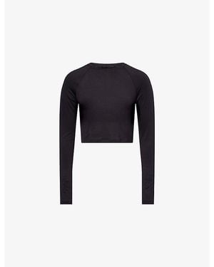 On Shoes Studio Cropped Stretch-Jersey Top - Black