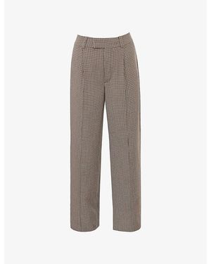 House Of Cb Hayden Checked Stretch-Woven Trousers - Grey