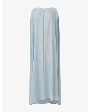 eem Embellished Woven Cape - Blue