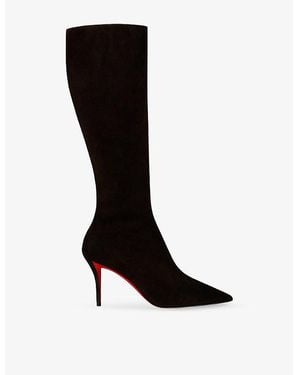 Christian Louboutin Miss Z Botta 80 Suede Boots - Black