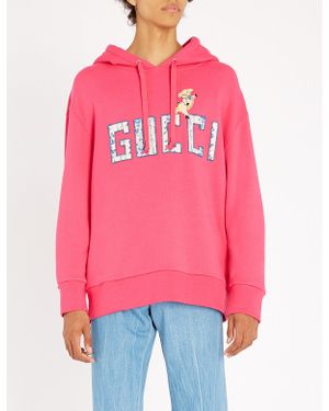Gucci Piglet Long Sleeve Hooded Sweatshirt - Pink
