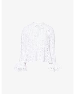 Skall Studio Frigga Flounce Cotton Shirt - White