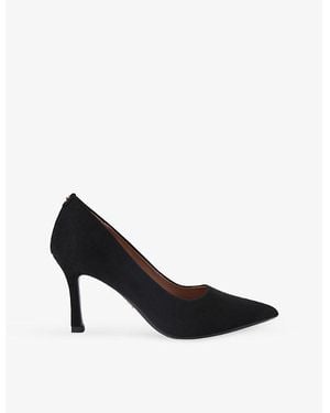 Carvela Kurt Geiger Corletta Wide-Fit Heeled Faux-Leather Courts - Black