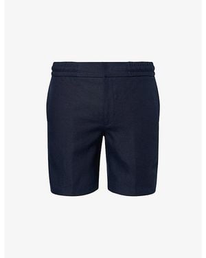 Orlebar Brown Cornell Tailored-Fit Italian Linen Shorts - Blue