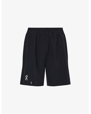 On Shoes Train Brand-Print Stretch-Woven Shorts - Blue
