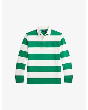 Polo Ralph Lauren Striped Logo-Embroidered Cotton Ruby Shirt - Green