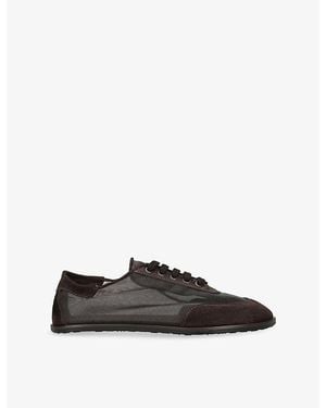 Dear Frances Balla Mesh And Suede Trainers - Black