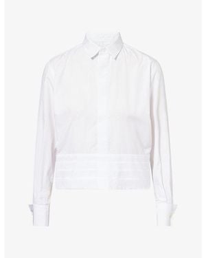 Sacai Pleated Asymmetric Woven Shirt - White