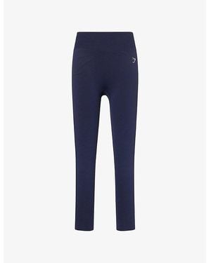 GYMSHARK Lift Varsity Stretch-Woven Leggings - Blue