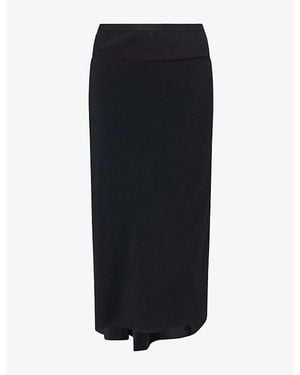 Rick Owens Bias A-Line Crepe Midi Skirt - Black