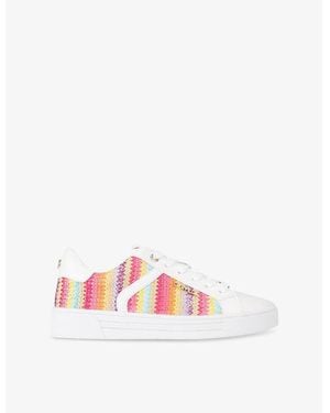 Carvela Kurt Geiger Daze Stripe Faux-Leather Low-Top Trainers - Pink