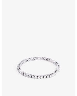 DARKAI Tennis 18Ct-Plated Stainless Steel, Brass And Pavé-Stone Bracelet - White