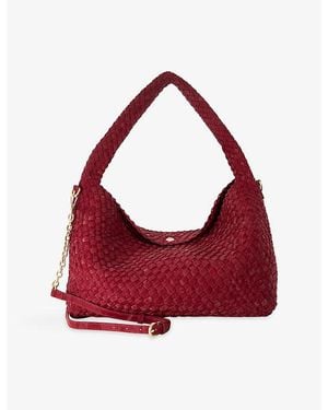 Dune Deliberate Large Woven Shoulder Bag - Red