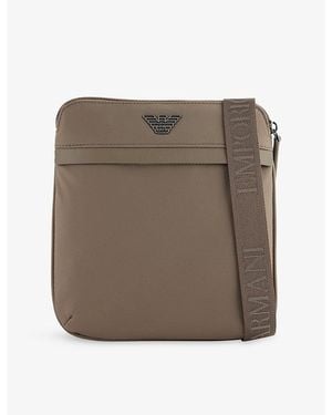 Emporio Armani Flat Woven Cross-Body Bag - Brown