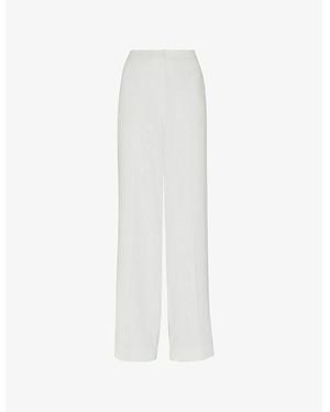 Whistles Andie Straight-Leg High-Rise Woven Wedding Pants - White