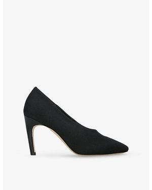 TOTEME Sculptural Faux-Suede Heeled Court Shoes - Black