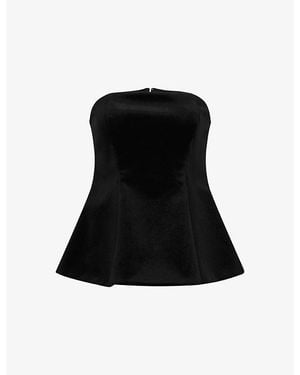 OMNES Etta Strapless Stretch-Velvet Top - Black