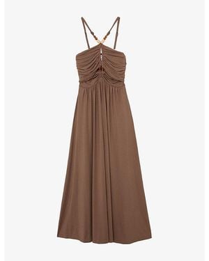 Reiss Eloise Bead-Embellished Jersey Maxi Dress - Brown