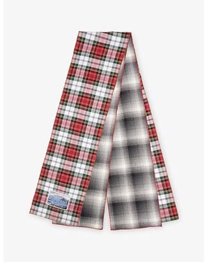 Rassvet (PACCBET) Double Check-Print Cotton-Poplin Scarf - Red