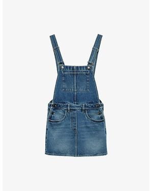 Prada Bib Overall Denim Mini Dress - Blue