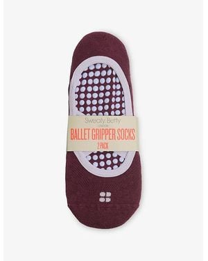 Sweaty Betty Ballet Gripper Stretch Cotton-Blend Socks Pack Of Two - Red