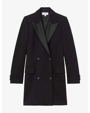 Reiss Annika Double-Breasted Stretch-Woven Mini Dress - Black