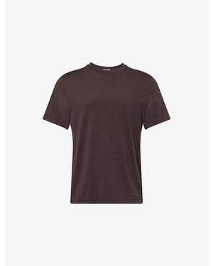 FRAME Crewneck Cotton T-Shirt - Purple