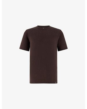 BOGGI Crewneck Regular-Fit Stretch-Linen Jersey T-Shirt - Brown