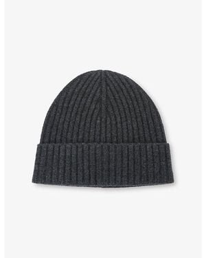 Reiss Belfry Ribbed Wool-Blend Beanie - Black