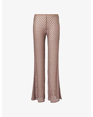 Missoni Raschel-Lace Flared Rayon-Blend Trousers - Brown