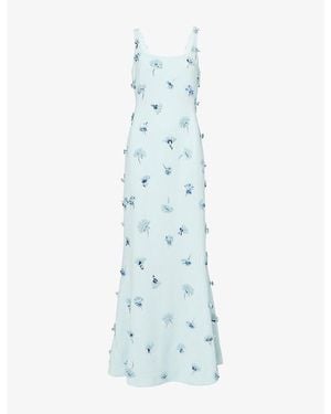 Jonathan Simkhai Briella Embellished Woven Gown - Blue