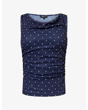Rails Fete Spot-Print Stretch-Jersey Top - Blue