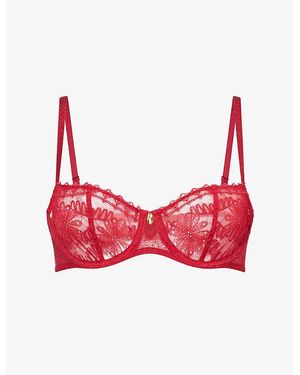 Aubade Mystery Of Love Half Cup Lace Bra - Red