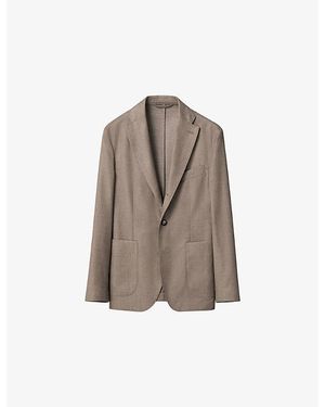 Eton Flannel Tailored-Fit Wool Jacket - Brown