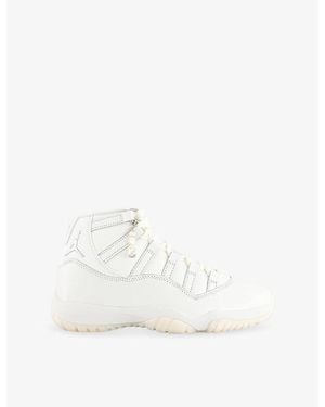 Nike Air 11 Retro Leather Mid-Top Trainers - White
