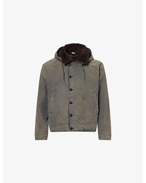 A.PRESSE Vintage Detachable-Hood Cotton Deck Jacket - Grey