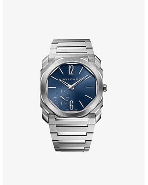 BVLGARI Octo Finissimo Stainless-Steel Automatic Watch - Blue