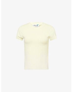 Ph5 Ellie Round-Neck Stretch-Woven T-Shirt - Natural