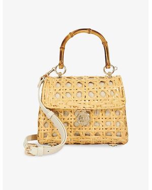 Dune Diadem Small Rattan Basket Bag - Metallic