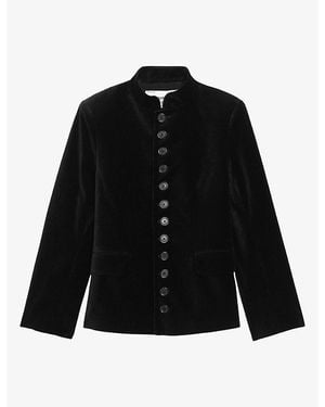 Zadig & Voltaire Vallo Officer-Collar Stretch-Woven Blazer - Black