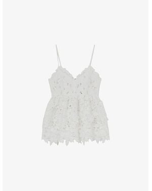 Reiss Melody Cut-Out Guipure-Lace Cami Top - White