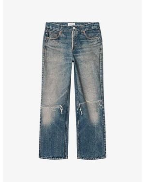 AllSaints Ida Terry Straight-Leg Illusion-Denim Jeans - Blue