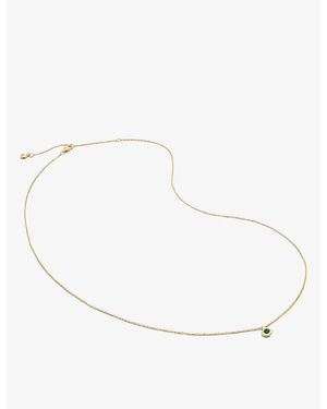 Monica Vinader Siren 14Ct- And Emerald Chain Necklace - White