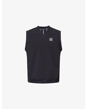 Manors Reversible V-Neck Stretch-Woven Vest - Blue