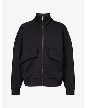 Now You Live Oakland Zip-Through Stretch-Modal-Blend Sweatshirt - Black