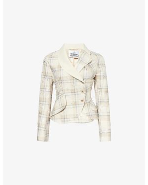 Vivienne Westwood Stormy Checked Cotton-Blend Jacket - White
